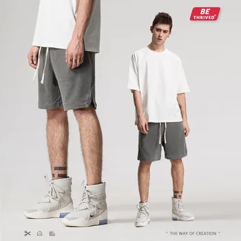 мужская одежда | весенне-летние шорты американского покроя, свободные спортивные брюки, повседневные брюки с разрезом на высоких улицах 4